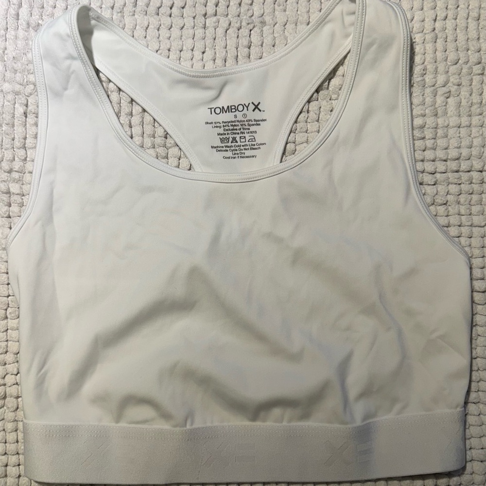 TomboyX Women's White Racerback Bra